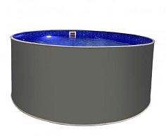 Круглый бассейн вкапываемый Гигабасс 350х150см"Платина", чаша 0.6мм, арт.ТМ596